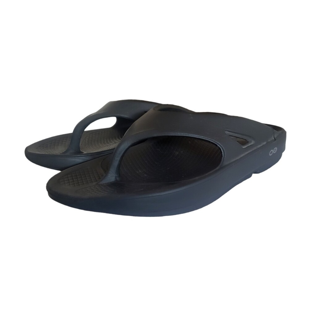 OOFOS Ooriginal Black Recovery Thong Flip Flop Sandals Slide Men's Size 9